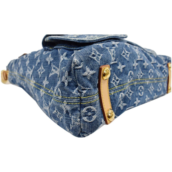 Louis Vuitton Baggy GM Monogram Denim Hobo Bag - brown button strip