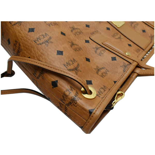 MCM Reversible Liz Visetos Canvas Shopper Tote Bag Cognac