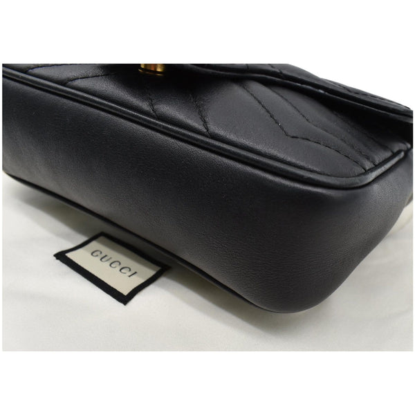 GUCCI GG Marmont Super Mini Leather Crossbody Bag Black 476433