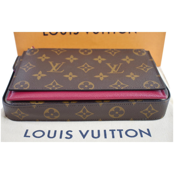 LOUIS VUITTON Pochette Felicie Monogram Canvas Crossbody Bag Brown