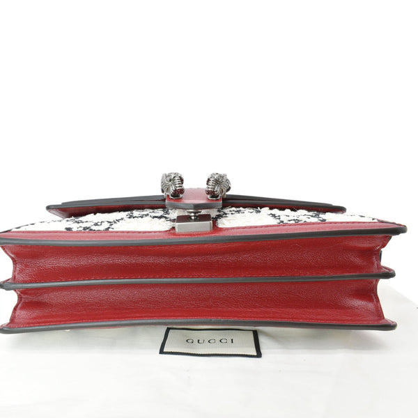 GUCCI Dionysus GG Tweed Small Shoulder Bag Cerise 400249