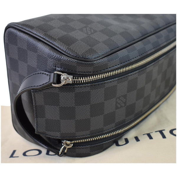 LOUIS VUITTON Dopp Kit Damier Graphite Toilet Pouch Black