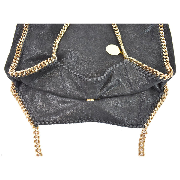 STELLA MCCARTNEY Falabella Leather Chain Shoulder Bag Black