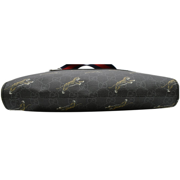 GUCCI Bestiary Tigers GG Supreme Square Messenger Bag Black 474137