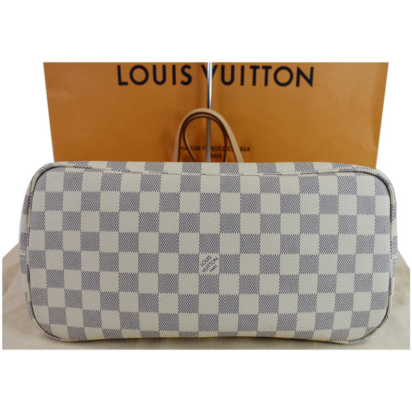 bottom preview lv Neverfull MM Damier Azur Tote Bag White