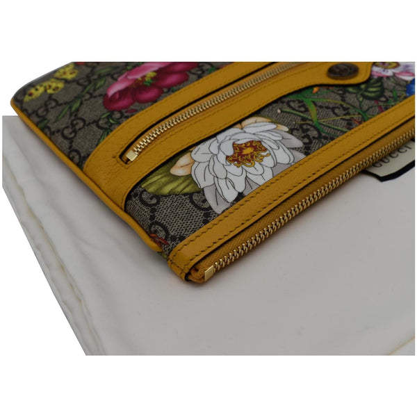 GUCCI Large Ophidia Flora GG Monogram Leather Pouch Clutch Bag Multicolor 517551