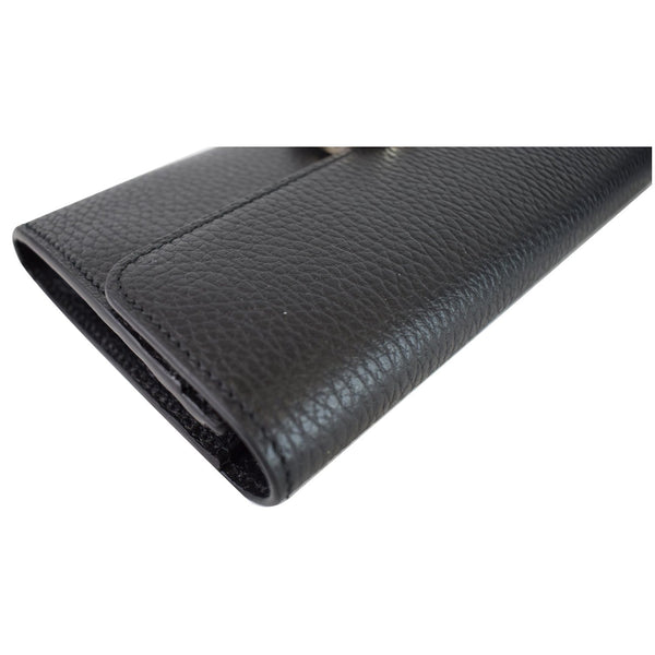 GUCCI GG Interlocking Continental Leather Wallet Black 598166