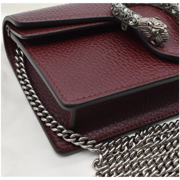 Gucci Dionysus Super Mini Leather Shoulder Bag Burgundy