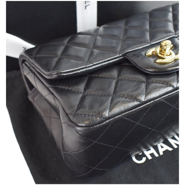 CHANEL Mini Rectangular Flap Quilted Lambskin Leather Shoulder Bag Black