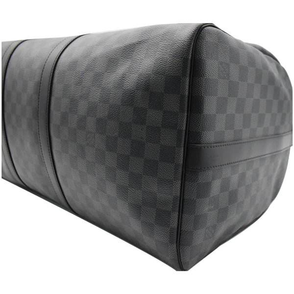 LOUIS VUITTON Keepall Bandouliere 55 Damier Graphite Travel Bag Black