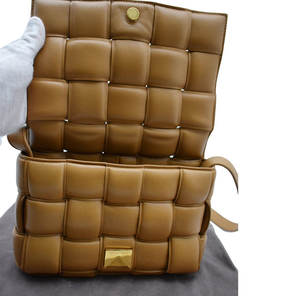 BOTTEGA VENETA Padded Cassette Leather Crossbody Bags Caramel