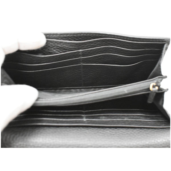 GUCCI Animalier Bee Blind For Love Leather Wallet Black 454070