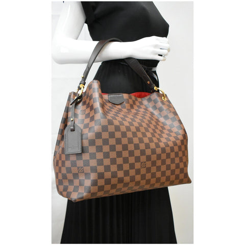 LOUIS VUITTON Graceful MM Damier Ebene Shoulder Bag Brown