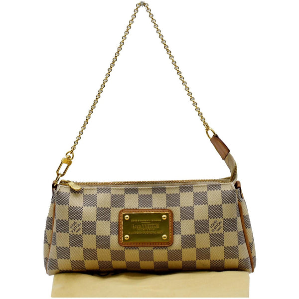 LOUIS VUITTON Pochette Eva Damier Azur Clutch Bag White