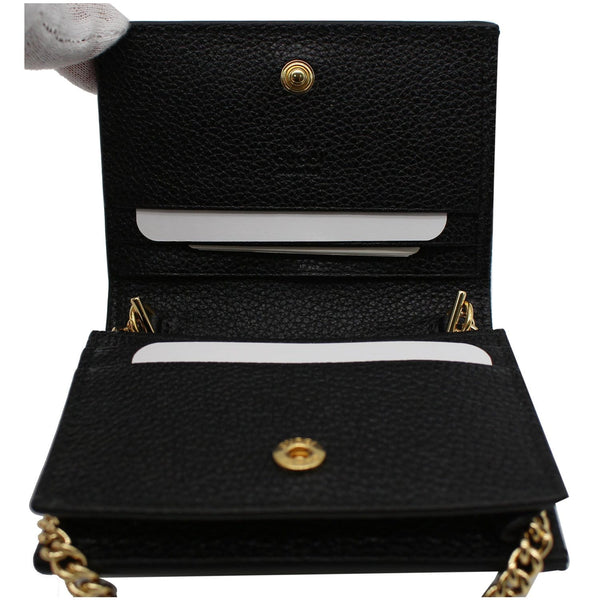 Gucci Zumi Mini Grainy Leather Chain Wallet - inside opened