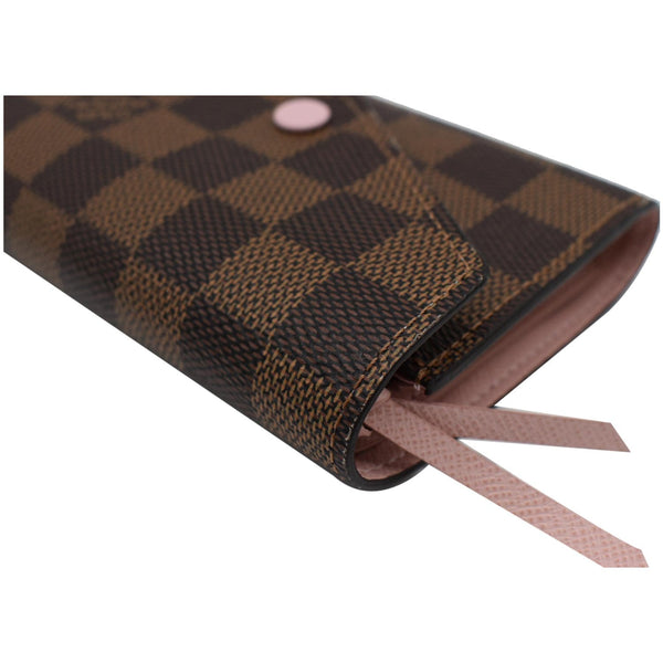 LOUIS VUITTON Victorine Damier Ebene Canvas Wallet Rose Ballerina