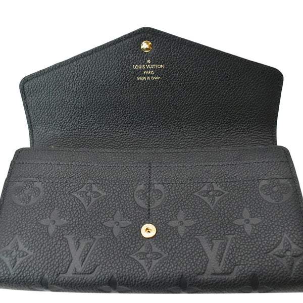 LOUIS VUITTON Sarah Monogram Empreinte Leather Wallet Black