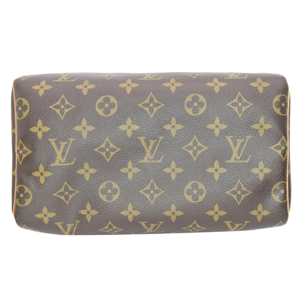 Louis Vuitton Speedy 25 Monogram Canvas Satchel Bag Brown