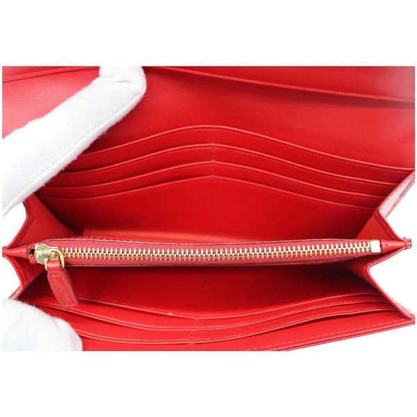 MCM Visetos Large Monogram Coated Canvas Wallet Red