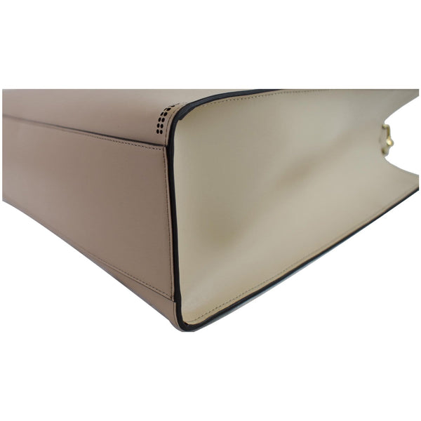 Fendi Runaway Large Leather Shopper Tote Beige