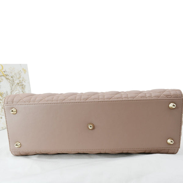 CHRISTIAN DIOR Lady Dior Large Quilted Leather Shoulder Bag Blush