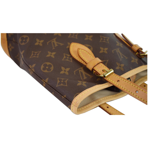 LOUIS VUITTON Petit Bucket Monogram Canvas Shoulder Bag Brown