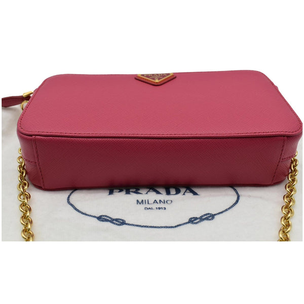 PRADA Mini Saffiano Leather Chain Crossbody Bag Pink- Hot Deals
