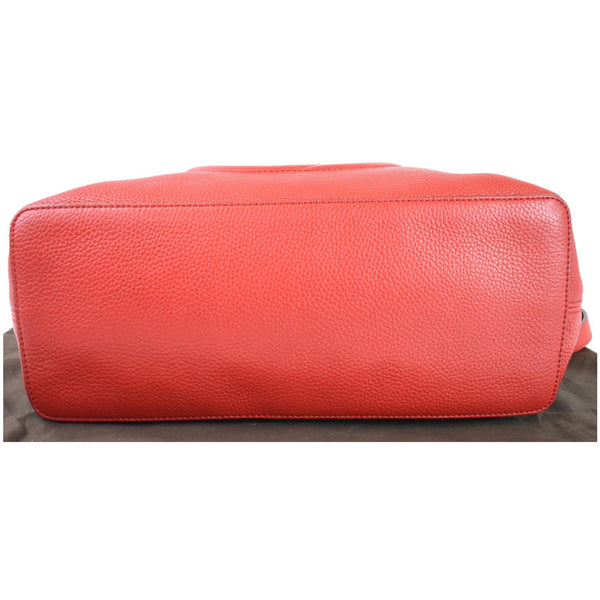 Gucci Soho Large Pebbled Leather Hobo Shoulder Bag Red flat bottom