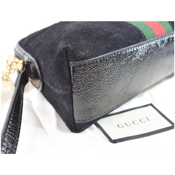 GUCCI Ophidia GG Small Suede Shoulder Bag Black 499621