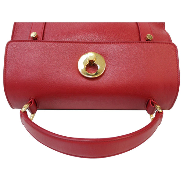 YVES SAINT LAURENT Muse Two Medium Calfskin Satchel Shoulder Bag Red