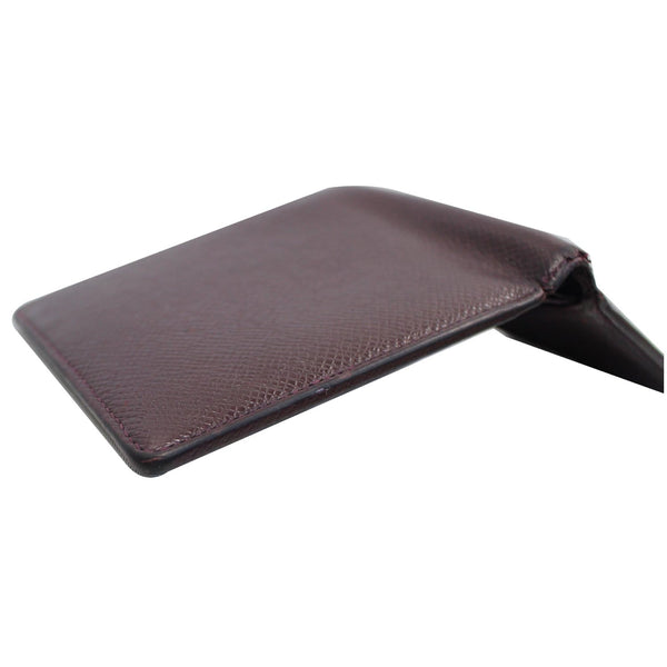 men lv Multiple Acajou Taiga Leather Wallet
