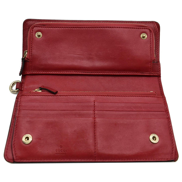 GUCCI Microguccissima Continental GG Monogram Embossed Wallet Red 256930