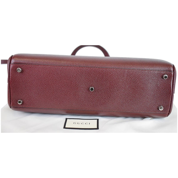 GUCCI Zumi Medium Grainy Leather Top Handle Bag Burgundy 564714