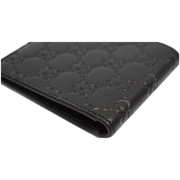 GUCCI GG Signature Leather Bi-Fold Wallet Black 473916