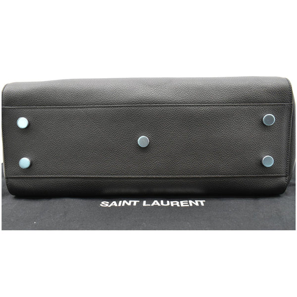 YVES SAINT LAURENT Cabas Rive Gauche Leather Tote Bag Black