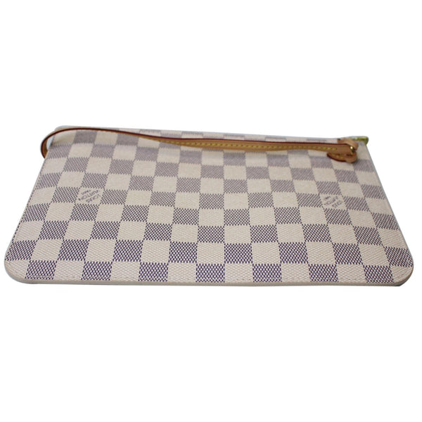 LOUIS VUITTON Pochette Wristlet Pouch Damier Azur Neverfull MM White