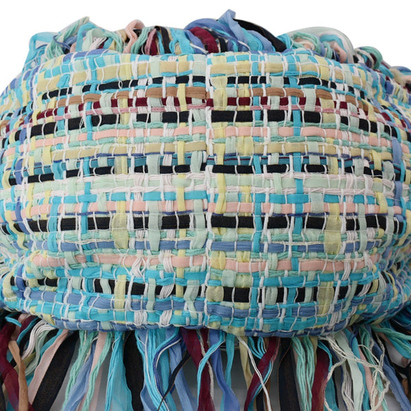 CHANEL Coco Cuba Hammock Tweed Woven Hobo Bag Turquoise