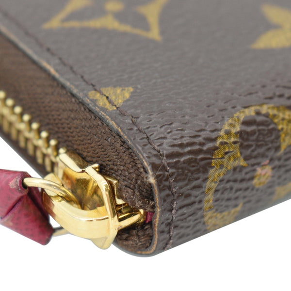 LOUIS VUITTON Clemence Monogram Canvas Zippy Wallet Brown