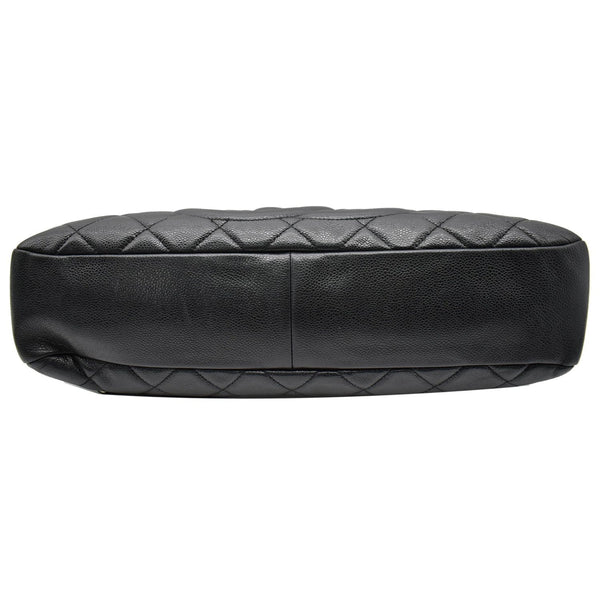 CHANEL Timeless CC Soft Quilted Caviar Leather Shopping Tote Bag Black