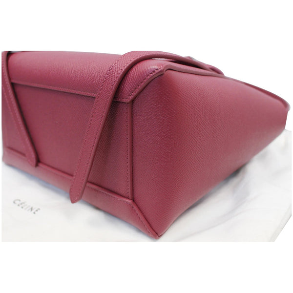 CELINE Micro Belt Grained Calfskin 2Way Shoulder Bag Ruby