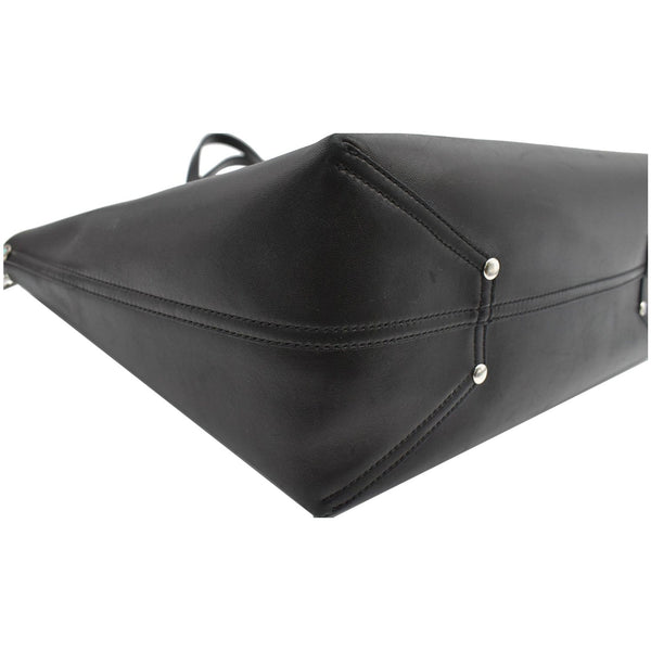 TIFFANY & CO Leather Tote Bag Black