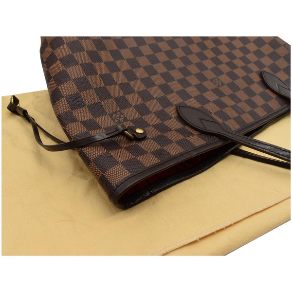 LOUIS VUITTON Neverfull MM Damier Ebene Tote Bag Brown
