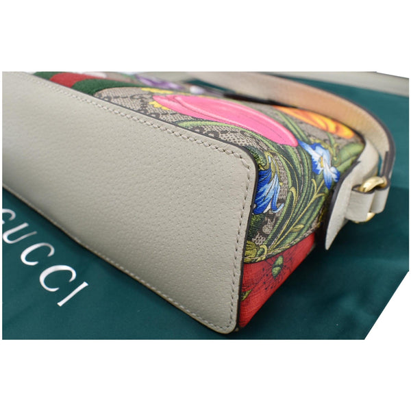GUCCI Ophidia Flora Small Supreme Canvas Shoulder Bag Beige 499621