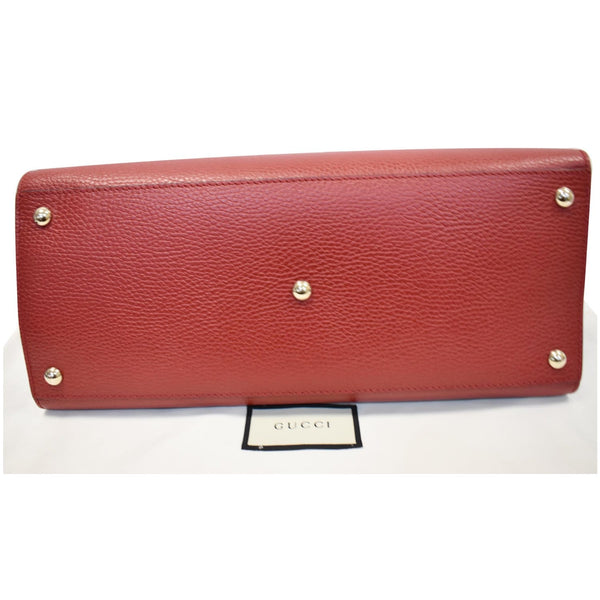 GUCCI Soho Disco Top Handle Pebbled Leather Shoulder Bag Red 607721