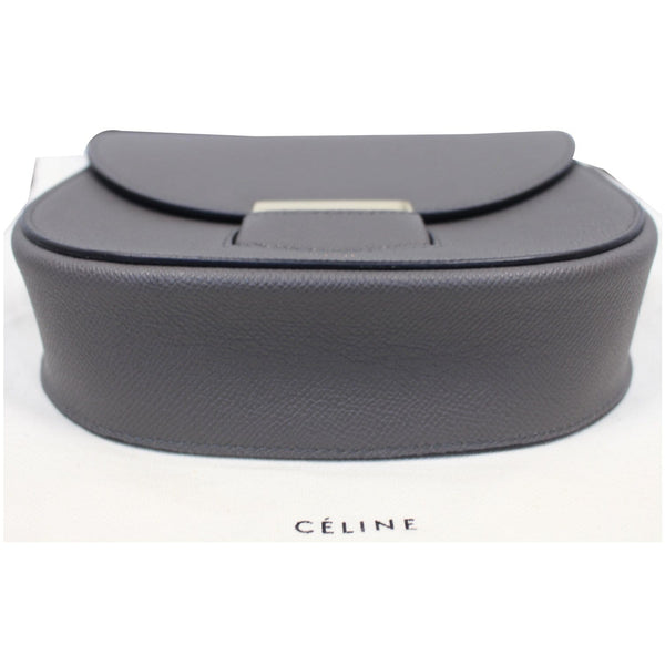 CELINE Trotteur Small Grained Calfskin Leather Shoulder Bag Grey