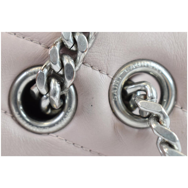 YVES SAINT LAURENT Large Loulou Calfskin Matelasse Chain Shoulder Bag Pink