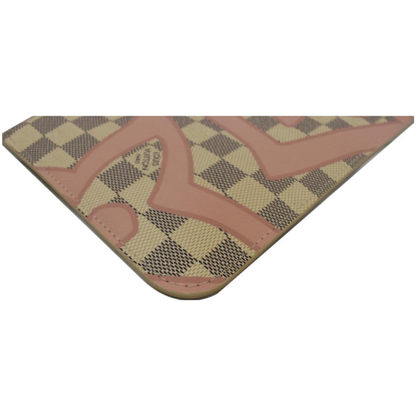 LOUIS VUITTON Tahitienne Pochette Wristlet Pouch Damier Azur Neverfull MM Pink