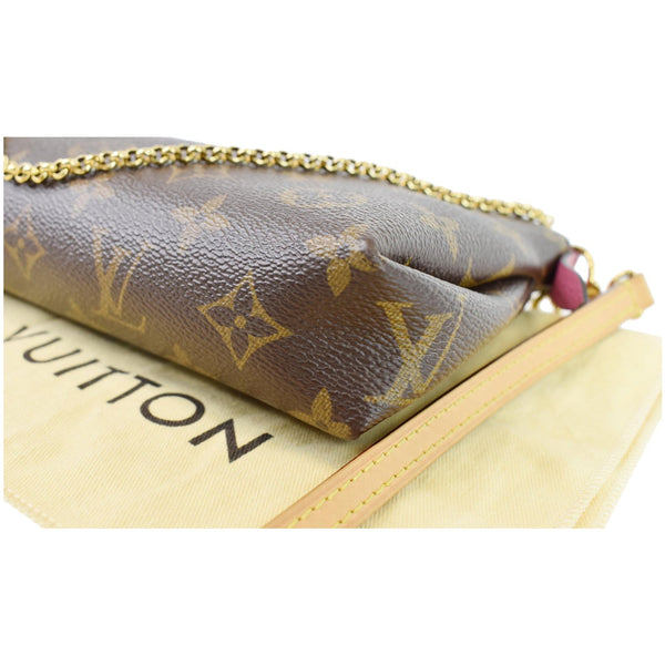 LOUIS VUITTON Pallas Clutch Monogram Canvas Crossbody Bag Brown