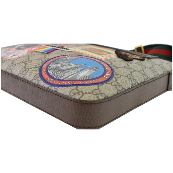 GUCCI Courrier Zip GG Supreme Canvas Messenger Bag Beige 406408