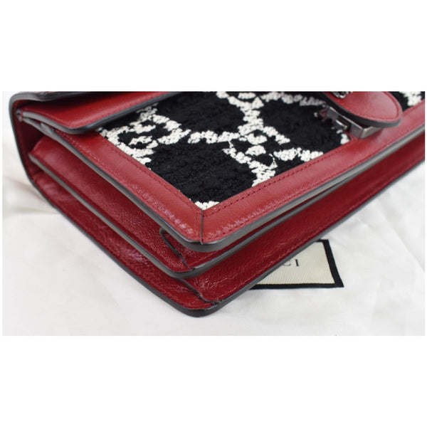 GUCCI Dionysus GG Tweed Small Shoulder Bag Cerise 400249